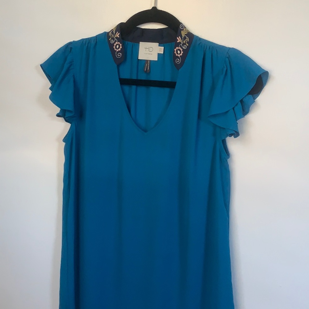 Blouse with Embroidered Collar
